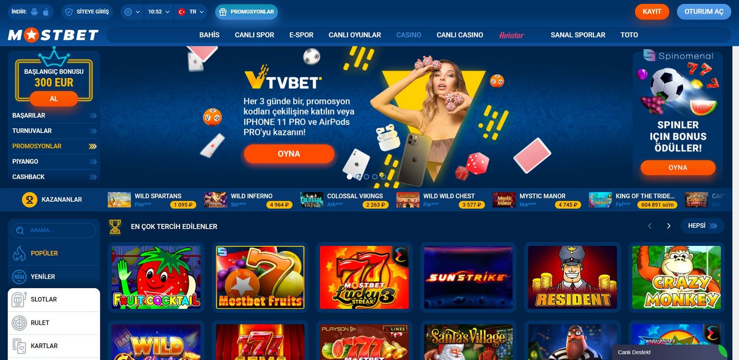 Mostbet funksiyalari